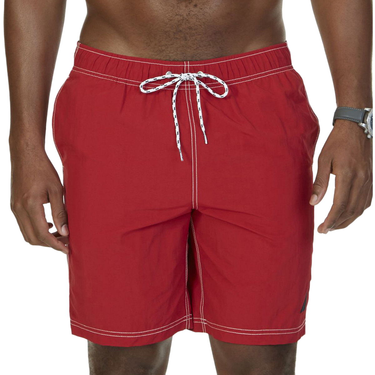 Nautica Men's Quick-Dry Signature Swim Trunks - Red, XL