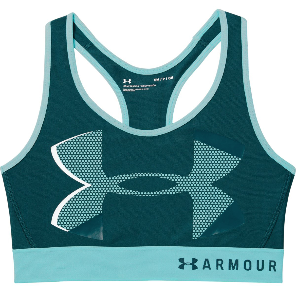 Under Armour Women's Armour Mid Big Logo Sports Bra - Green, XL