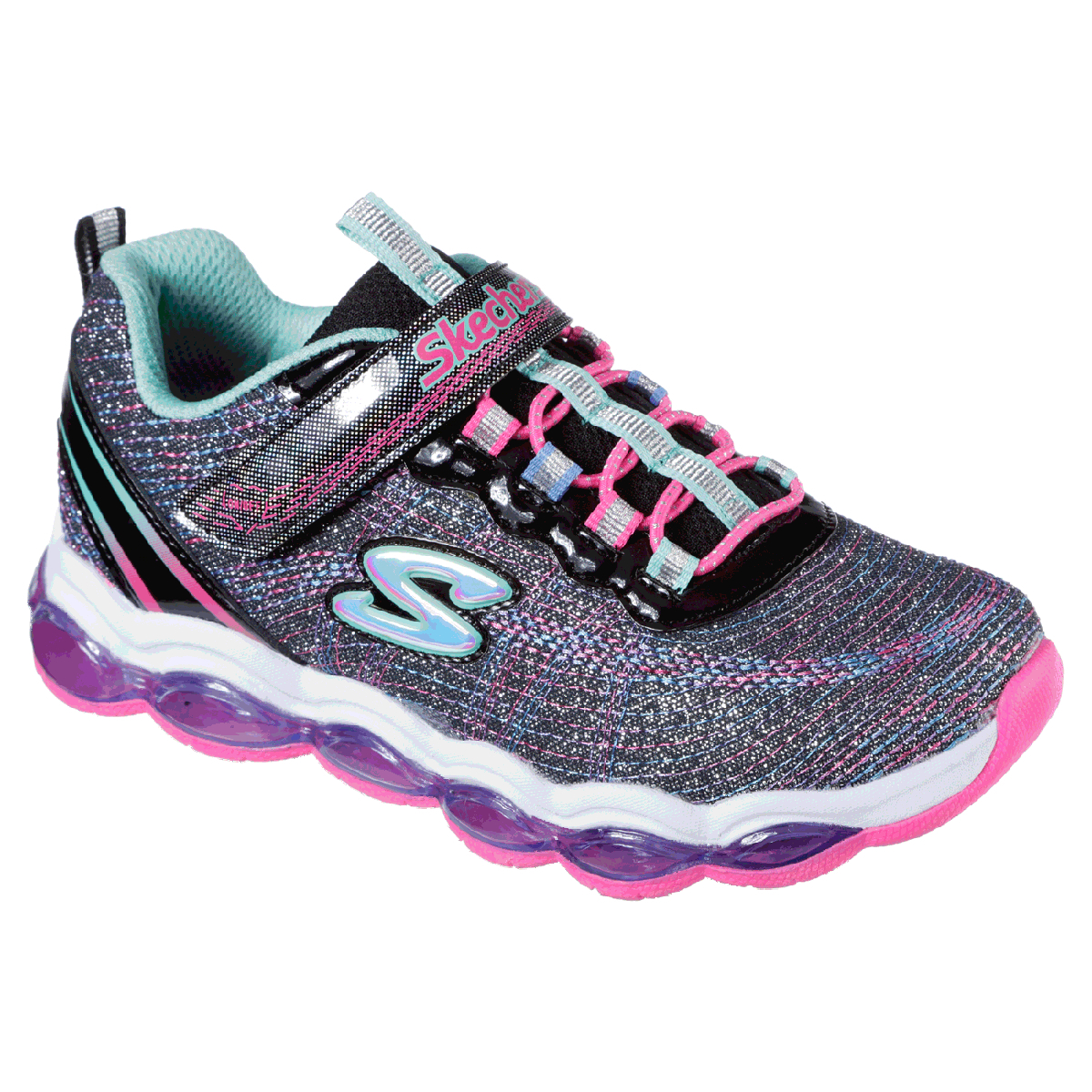 Skechers Girls' Glimmer Lites Shoes - Black, 2