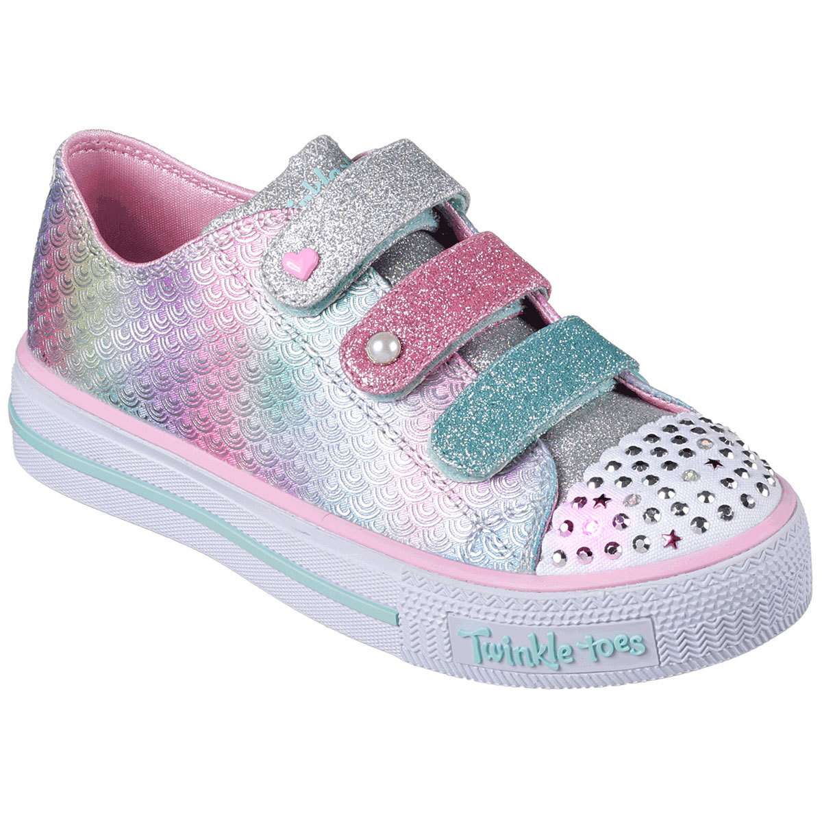 Skechers Toddler Girls' Twinkle Toes: Shuffles - Ms. Mermaid Sneakers - Black, 7