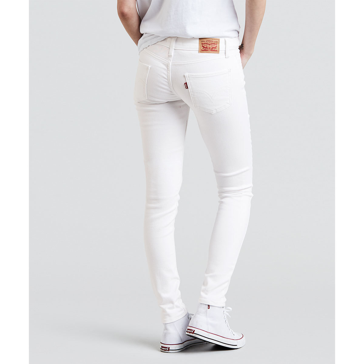 levi's 535 super skinny jeans white