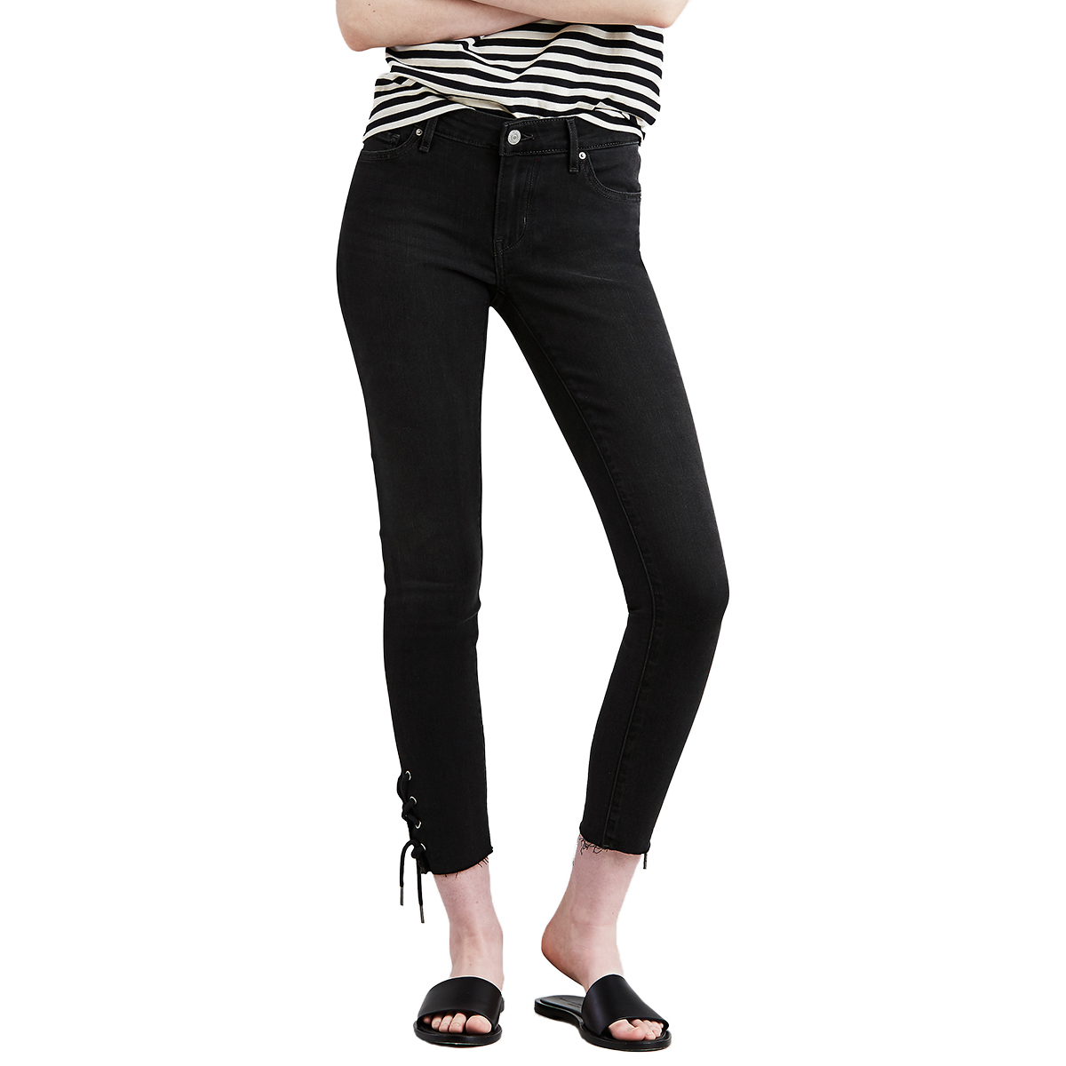 Levi's Women's 711 Lace-Up Skinny Jeans - Black, 30