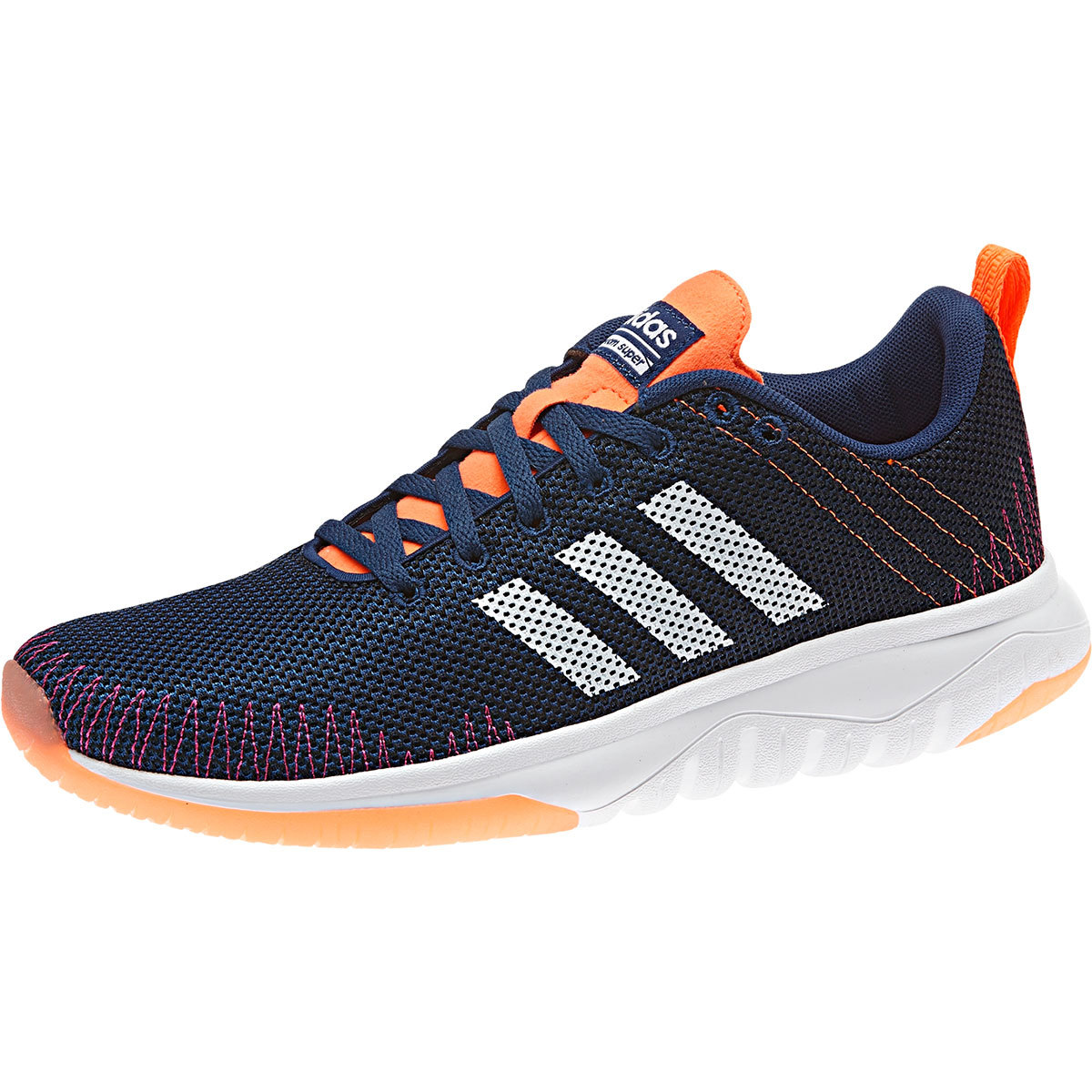 ADIDAS Women's Cloudfoam Super Flex Shoes, Blue/White/Glow Orange - Bob's Stores