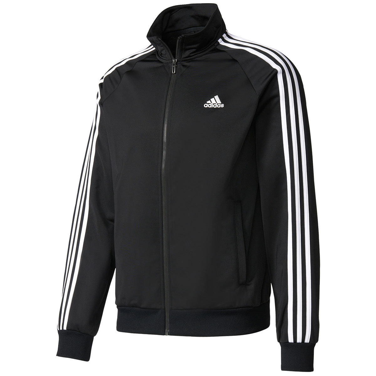 adidas black 3 stripe jacket