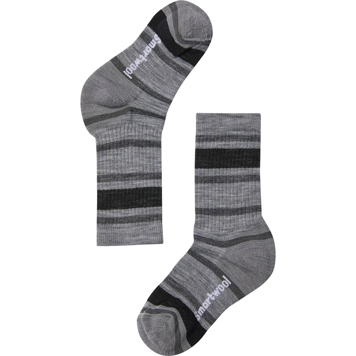 Smartwool Kids' Striped Hike Light Crew Socks - Black, M