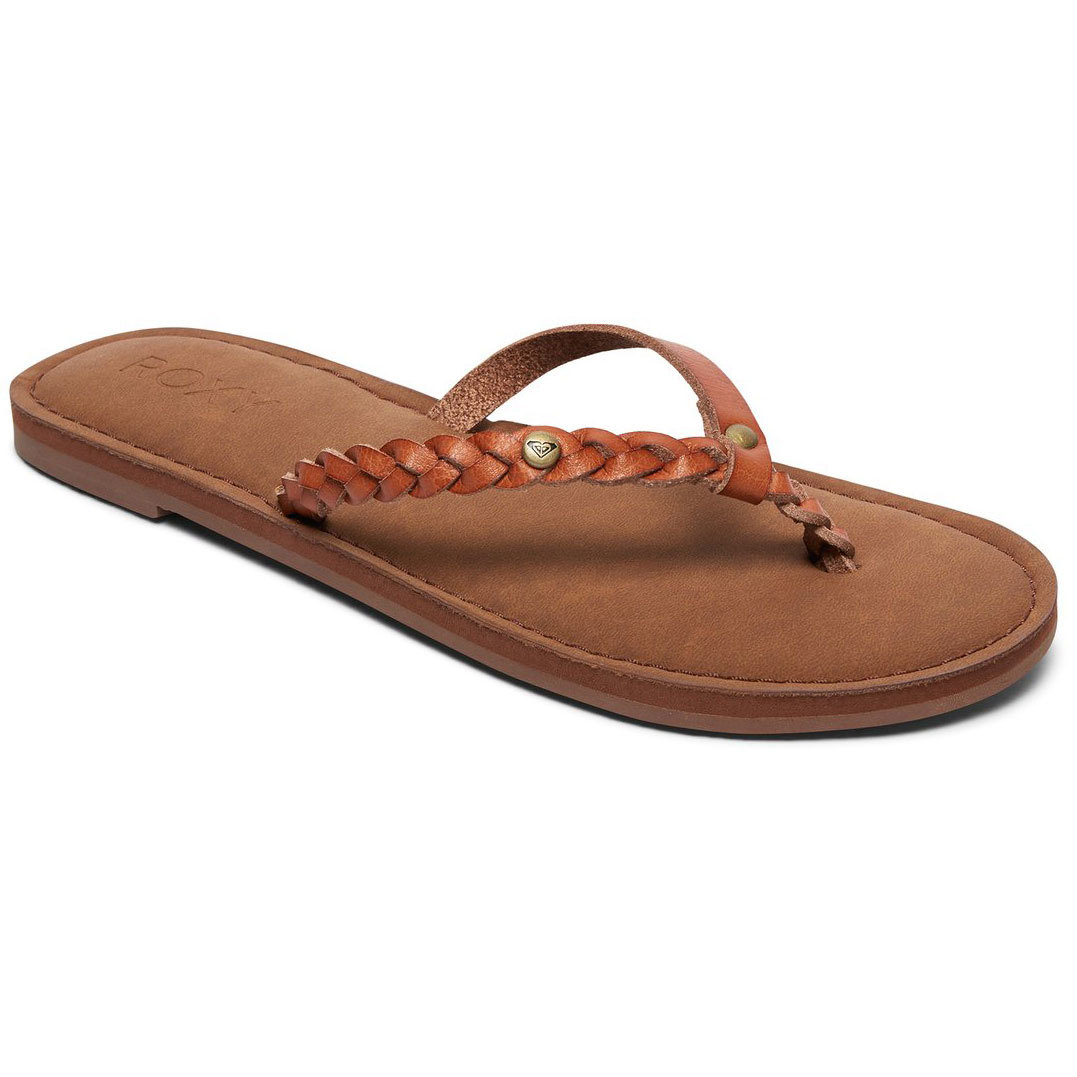 roxy tan flip flops