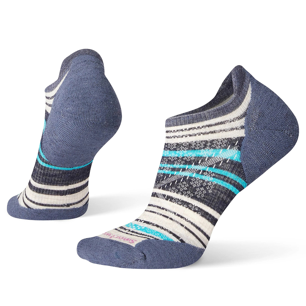 Smartwool Women's Phd Run Light Elite Striped Micro Socks - Blue, S