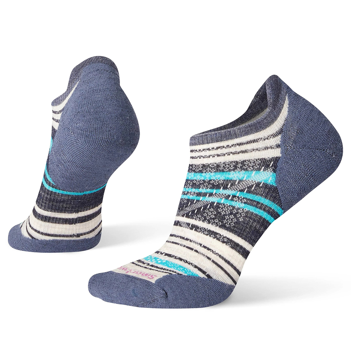 Smartwool Women's Phd Run Light Elite Striped Micro Socks - Blue, M