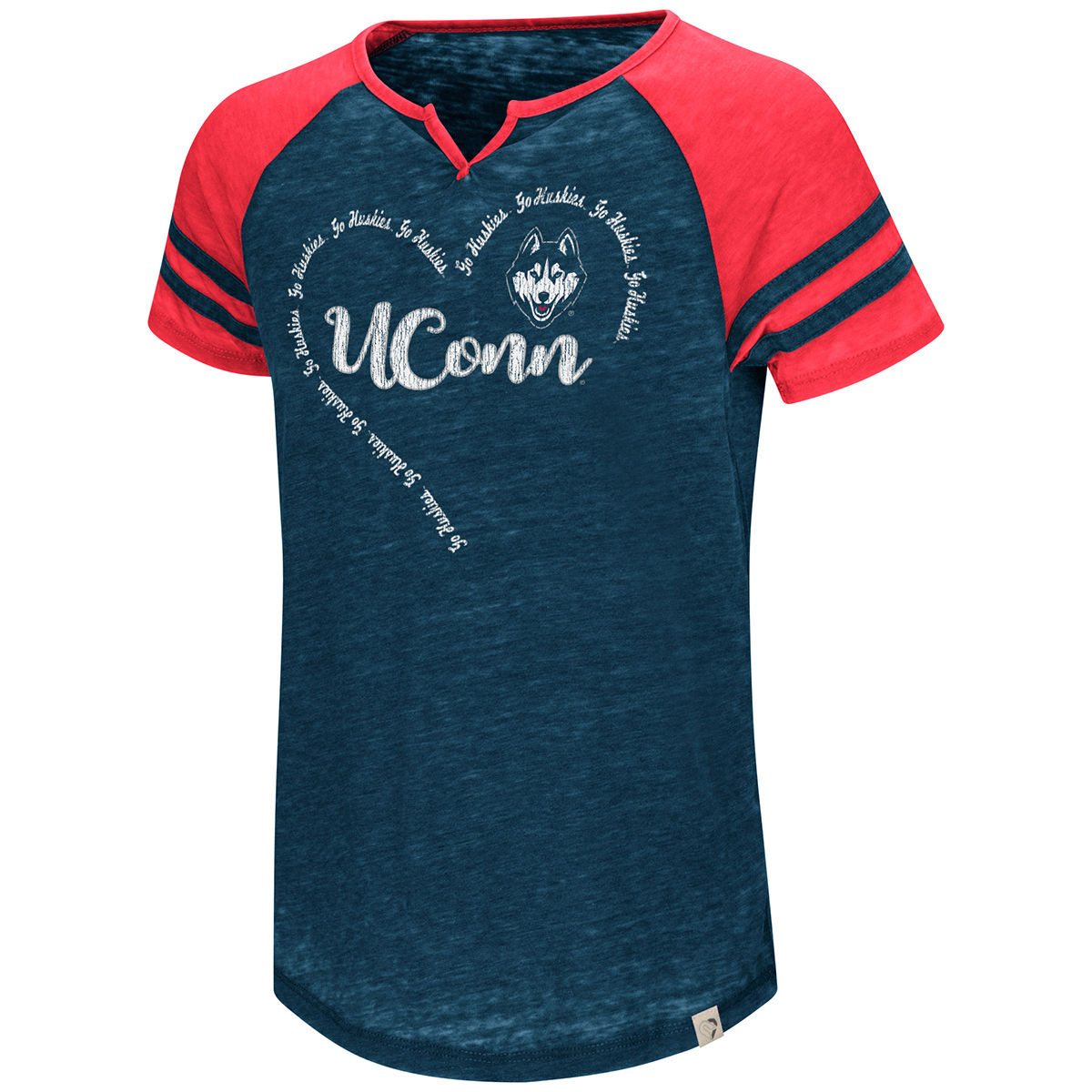 Uconn Girls' The Babe Raglan Short-Sleeve Tee - Blue, M