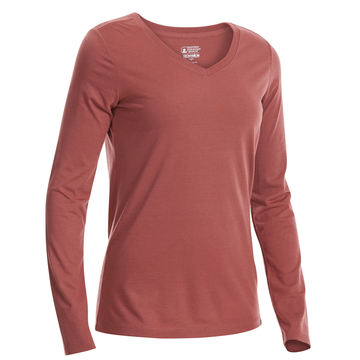 Ems Women's Techwick Vital V-Neck Long-Sleeve Tee - Red, XL