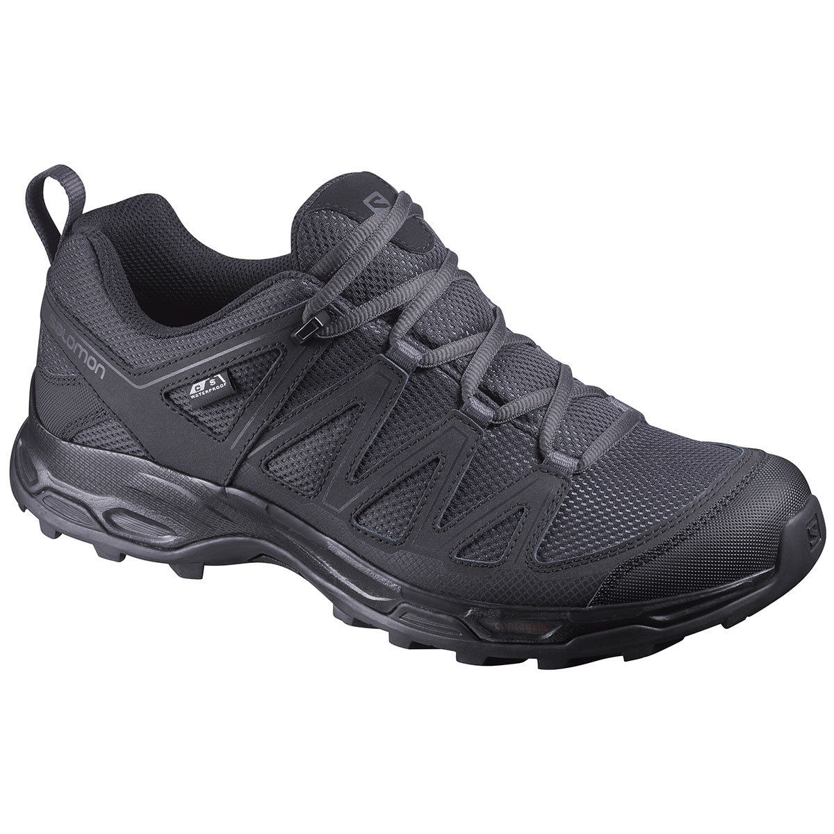 Salomon Men's Pathfinder Low Climashield Waterproof Hiking Shoes - Black, 8.5