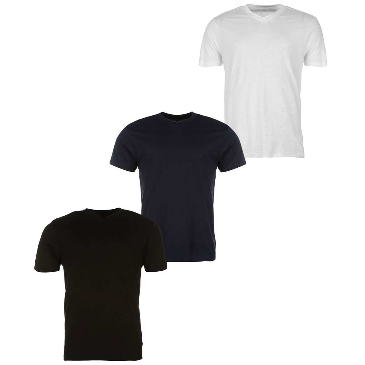 Donnay Men's V-Neck Short-Sleeve Tees, 3-Pack - Various Patterns, XS