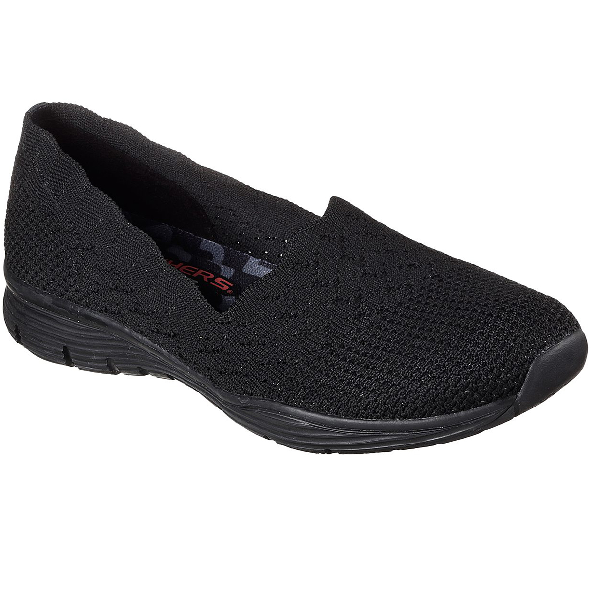 Skechers Women's Seager - Stat Casual Slip-On Shoes - Black, 11