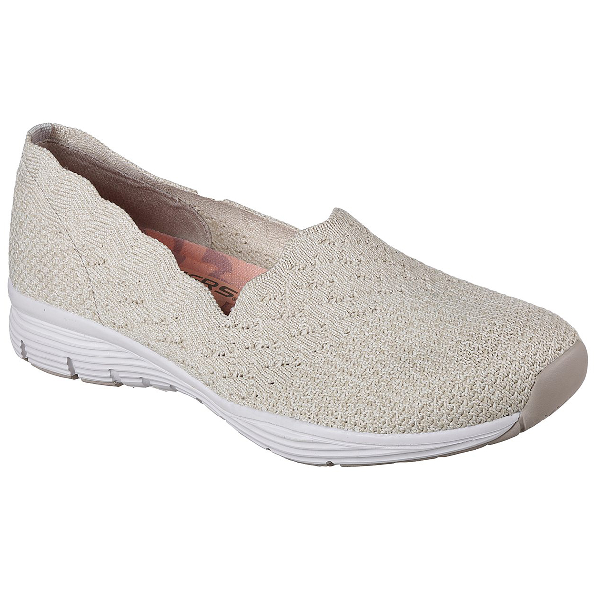 Skechers Women's Seager - Stat Casual Slip-On Shoes - White, 6