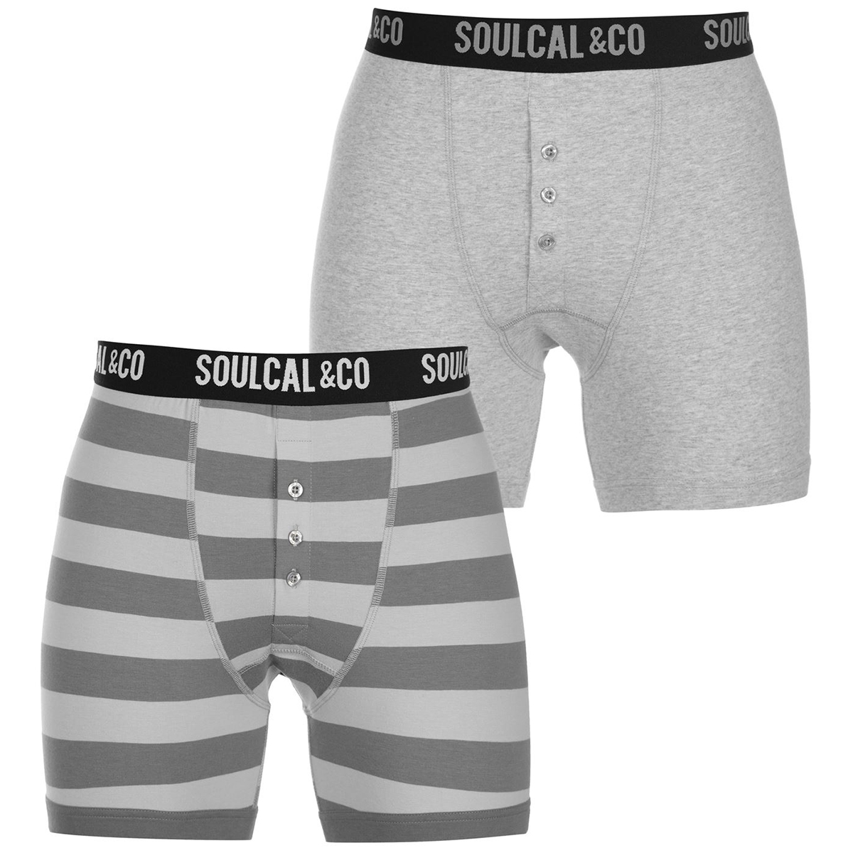 Soulcal Men's Boxers, 2-Pack - Black, M