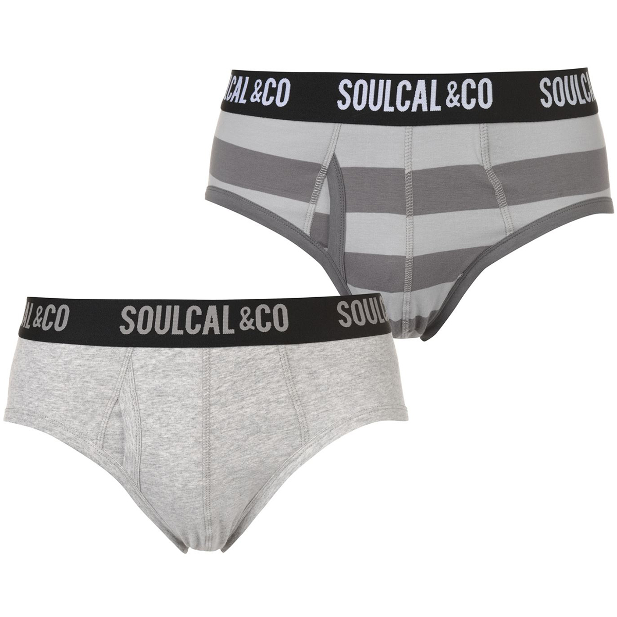 Soulcal Men's Briefs, 2-Pack - Black, S