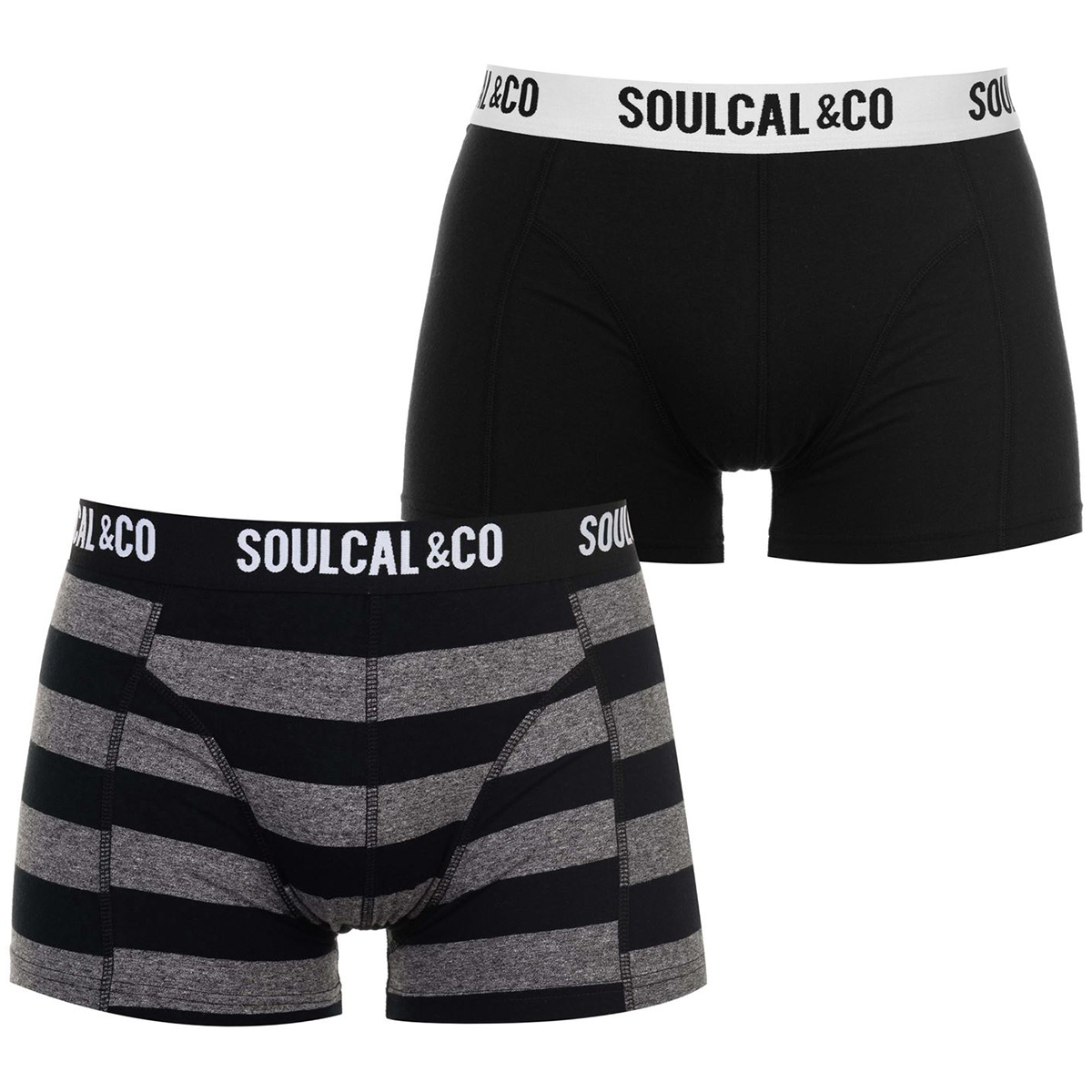 Soulcal Men's Trunks, 2-Pack - Black, L