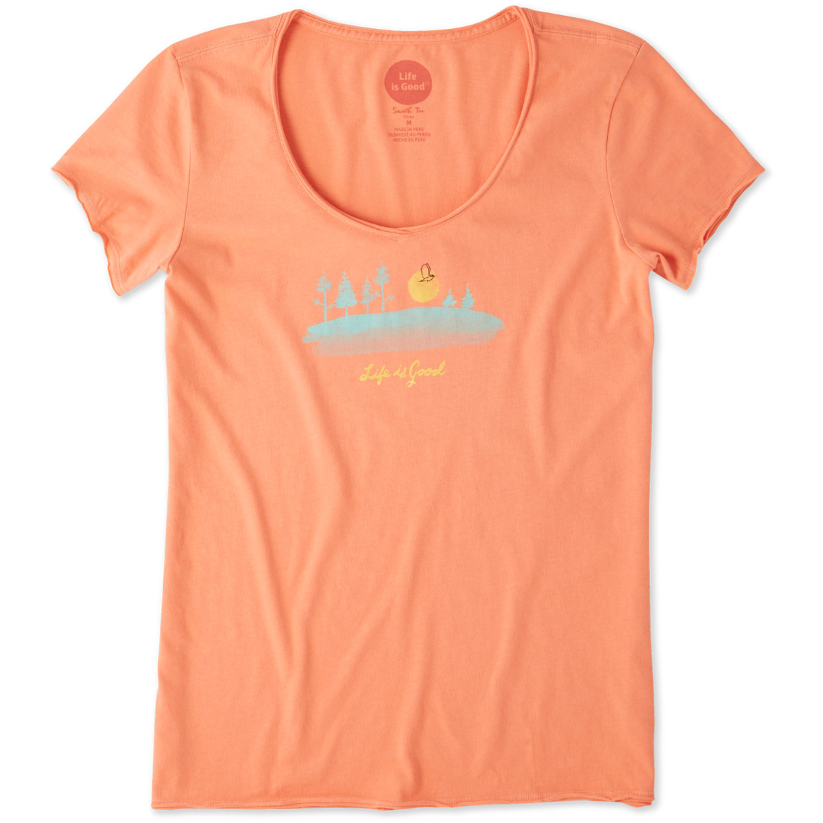 Life Is Good Women's Free Bird Landscape Smooth Tee - Orange, XS