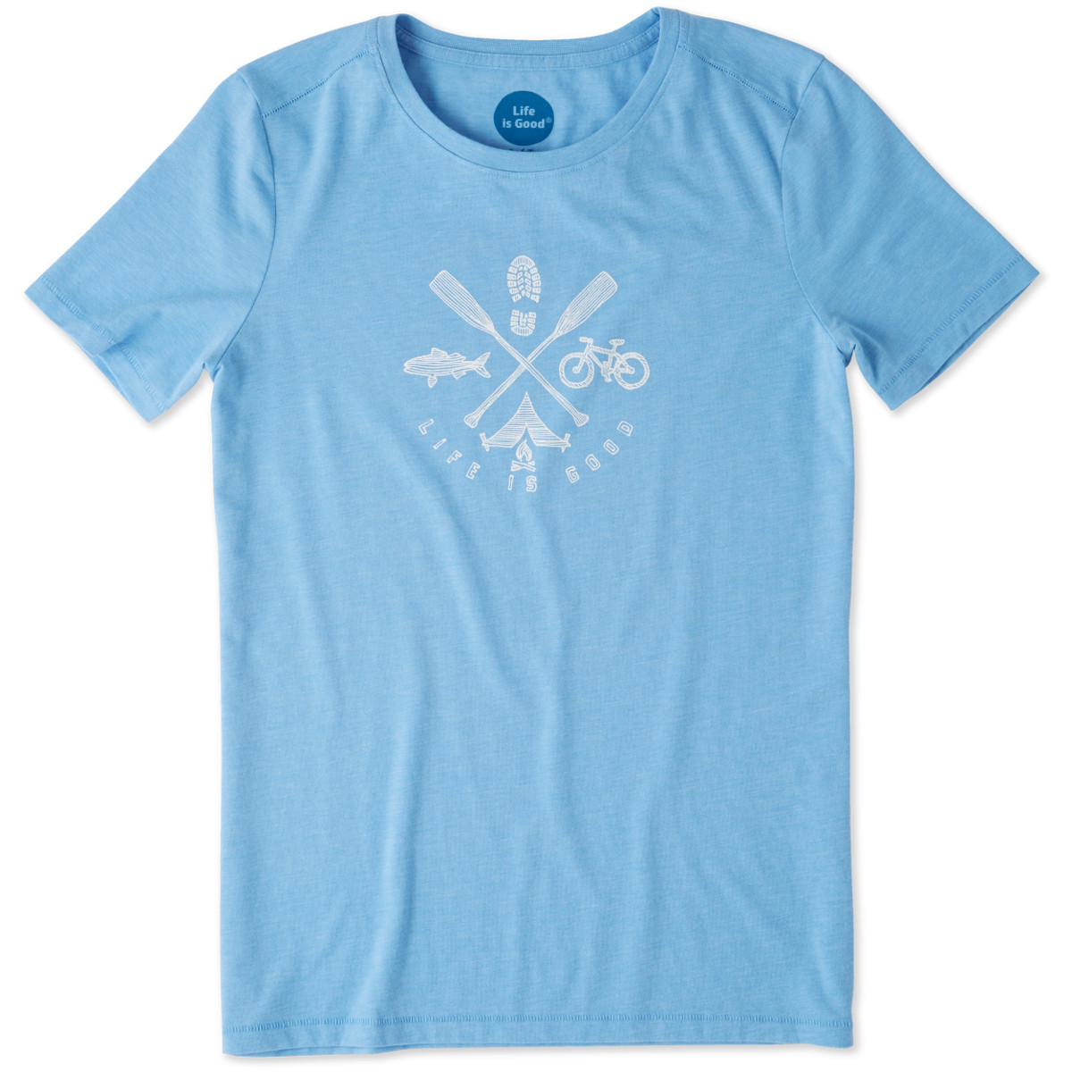 Life Is Good Women's Outdoor Action Cool Tee - Blue, XS