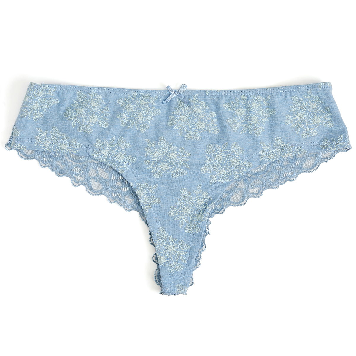 Rene Rofe Juniors' Sweet Surprise Lace-Back Thong - Blue, L