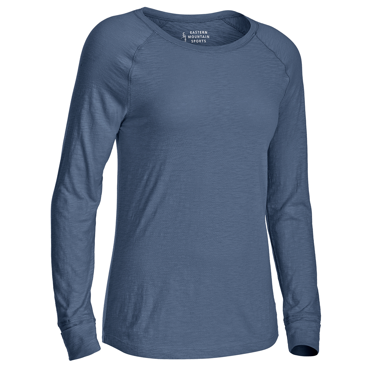 Ems Women's Solid Organic Slub Long-Sleeve Tee - Blue, XL