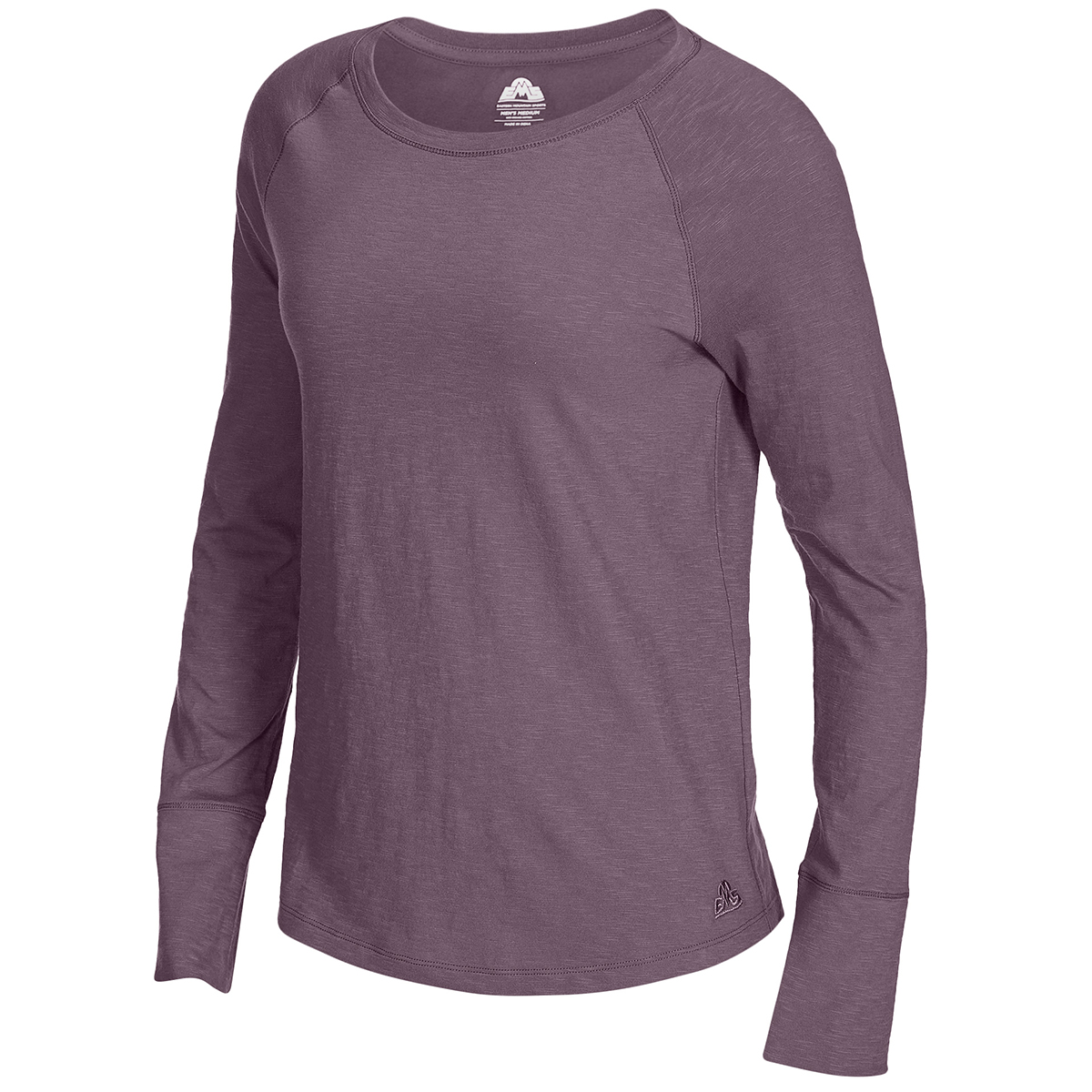 Ems Women's Solid Organic Slub Long-Sleeve Tee - Purple, L