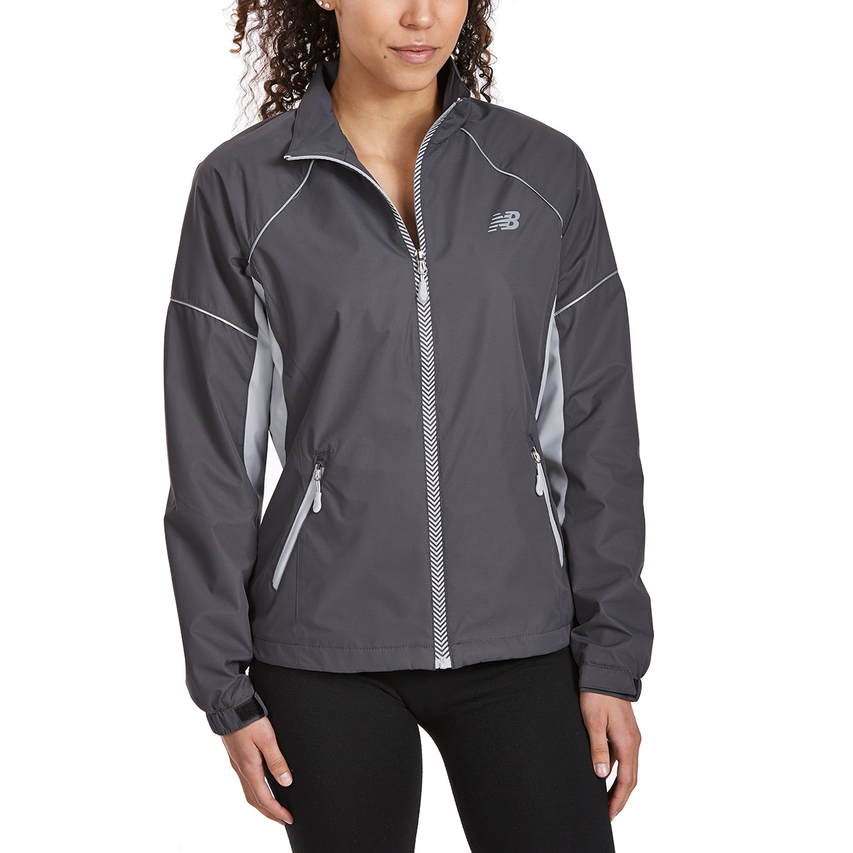 New Balance Women's Poly Dobby Mock Neck Jacket - Black, L