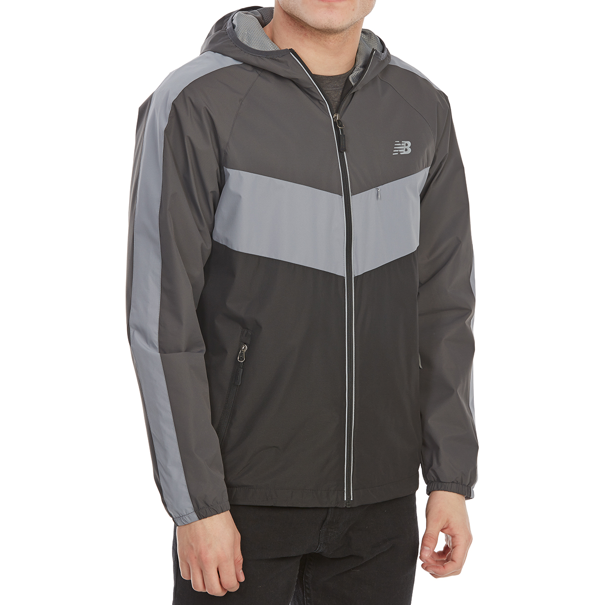 New Balance Men's Poly Dobby Color-Block Jacket - Black, M