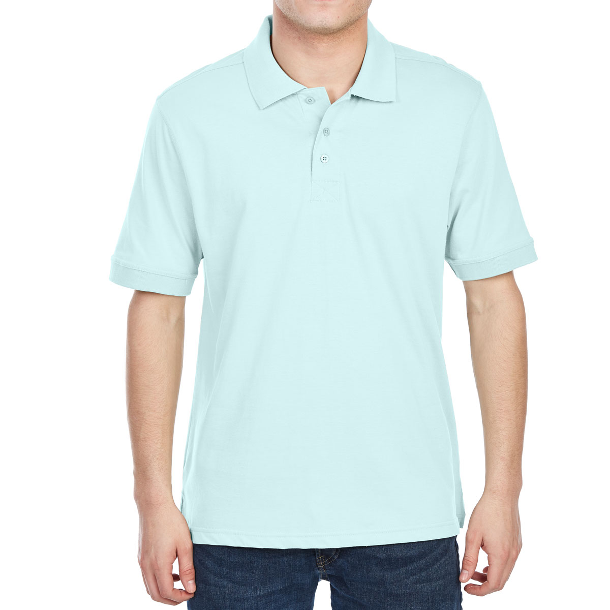 Rugged Trails Men's Jersey Short-Sleeve Polo Shirt - Blue, L