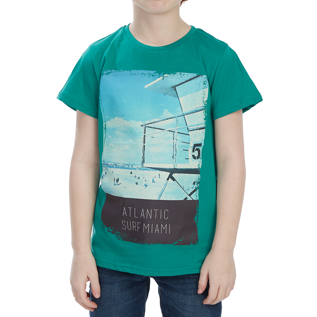 Minoti Big Boys' Photographic Screen Short-Sleeve Tee - Green, 4-5