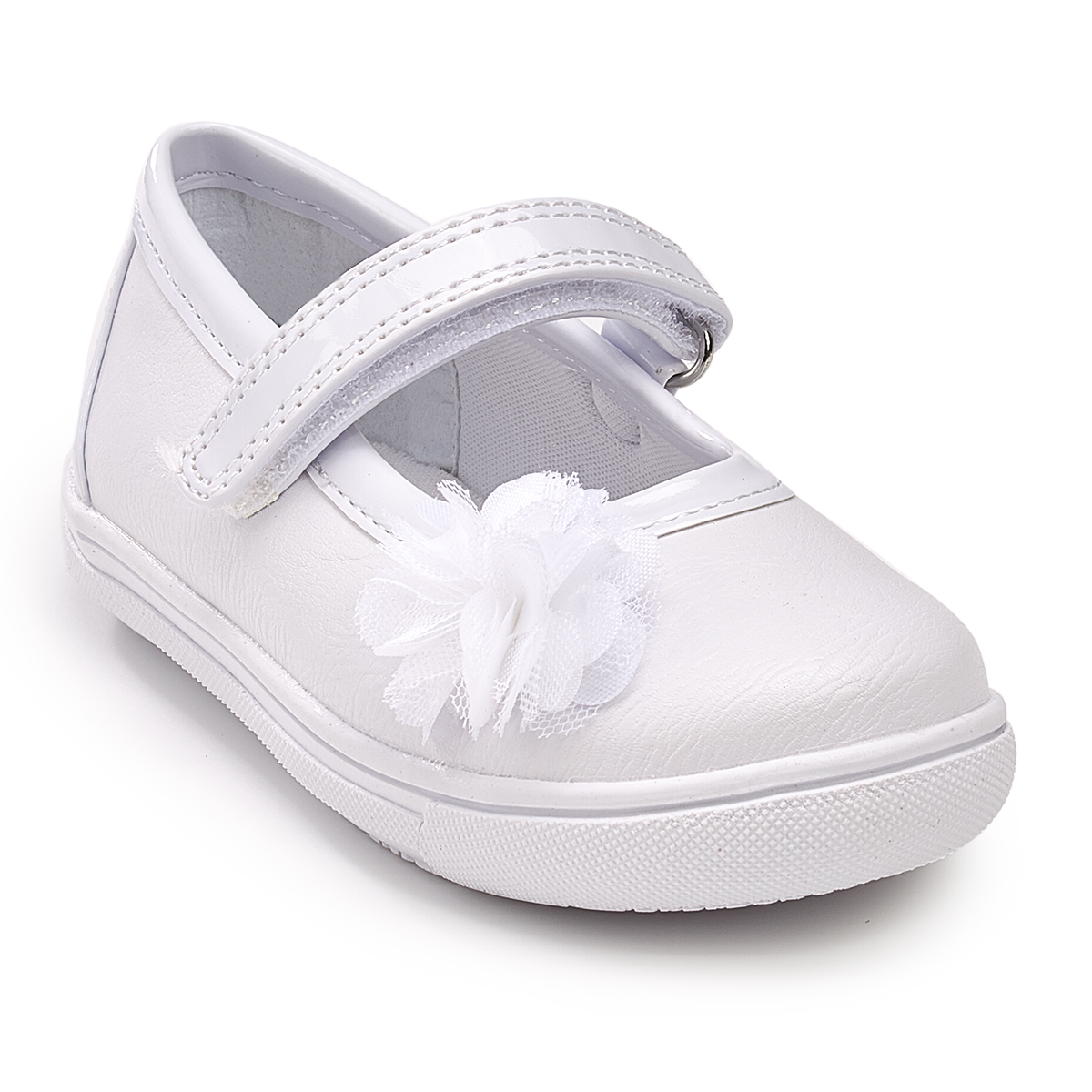 Rachel Shoes Toddler Girls' Giovanna Flower Mary Jane Flats - White, 10