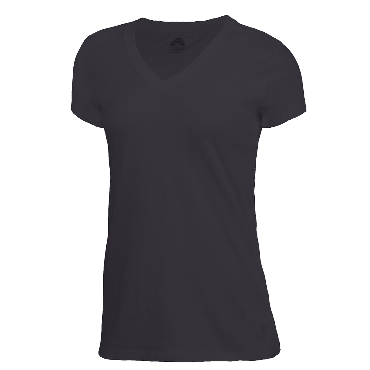 Ems Women's Organic Slub V-Neck Short-Sleeve Tee - Black, XS