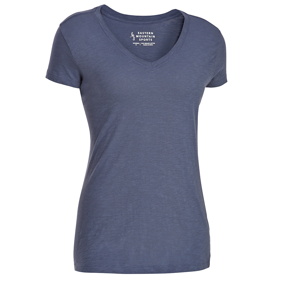 Ems Women's Organic Slub V-Neck Short-Sleeve Tee - Blue, S