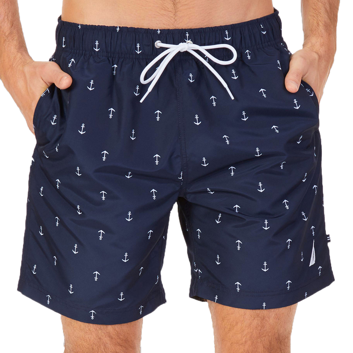 Nautica Men's Quick-Dry Anchor-Print Swim Trunks - Blue, XXL