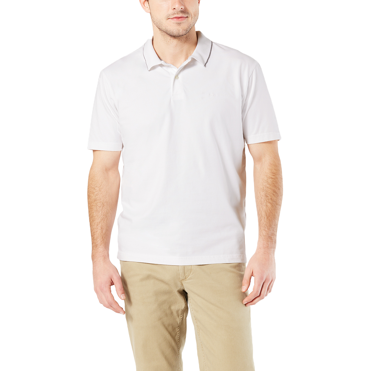 Dockers Men's Performance Short-Sleeve Polo Shirt - White, L