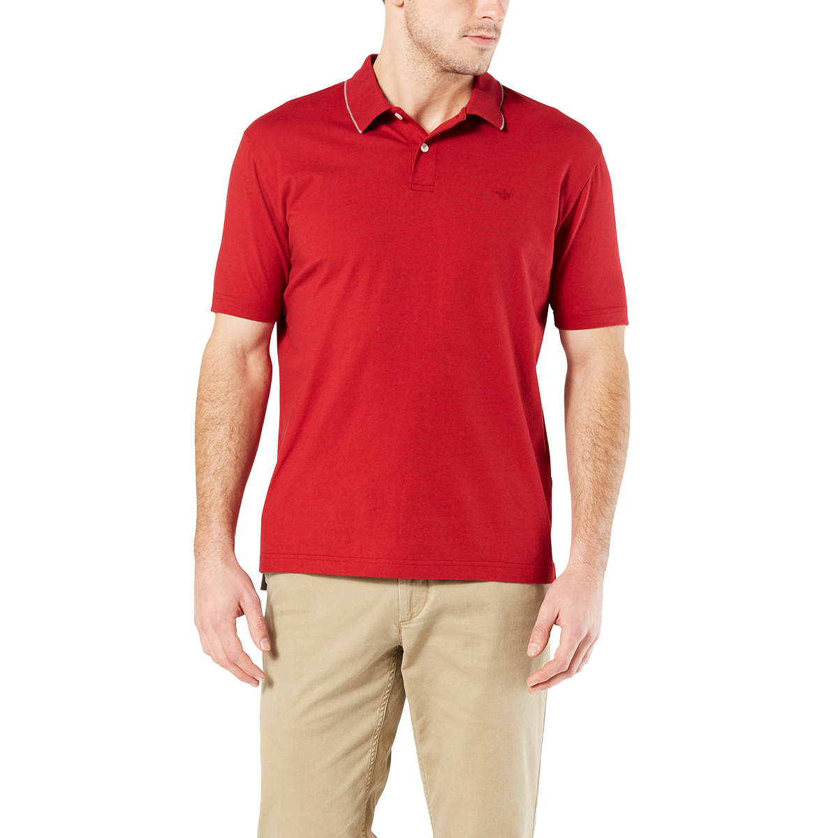 Dockers Men's Performance Short-Sleeve Polo Shirt - Red, M