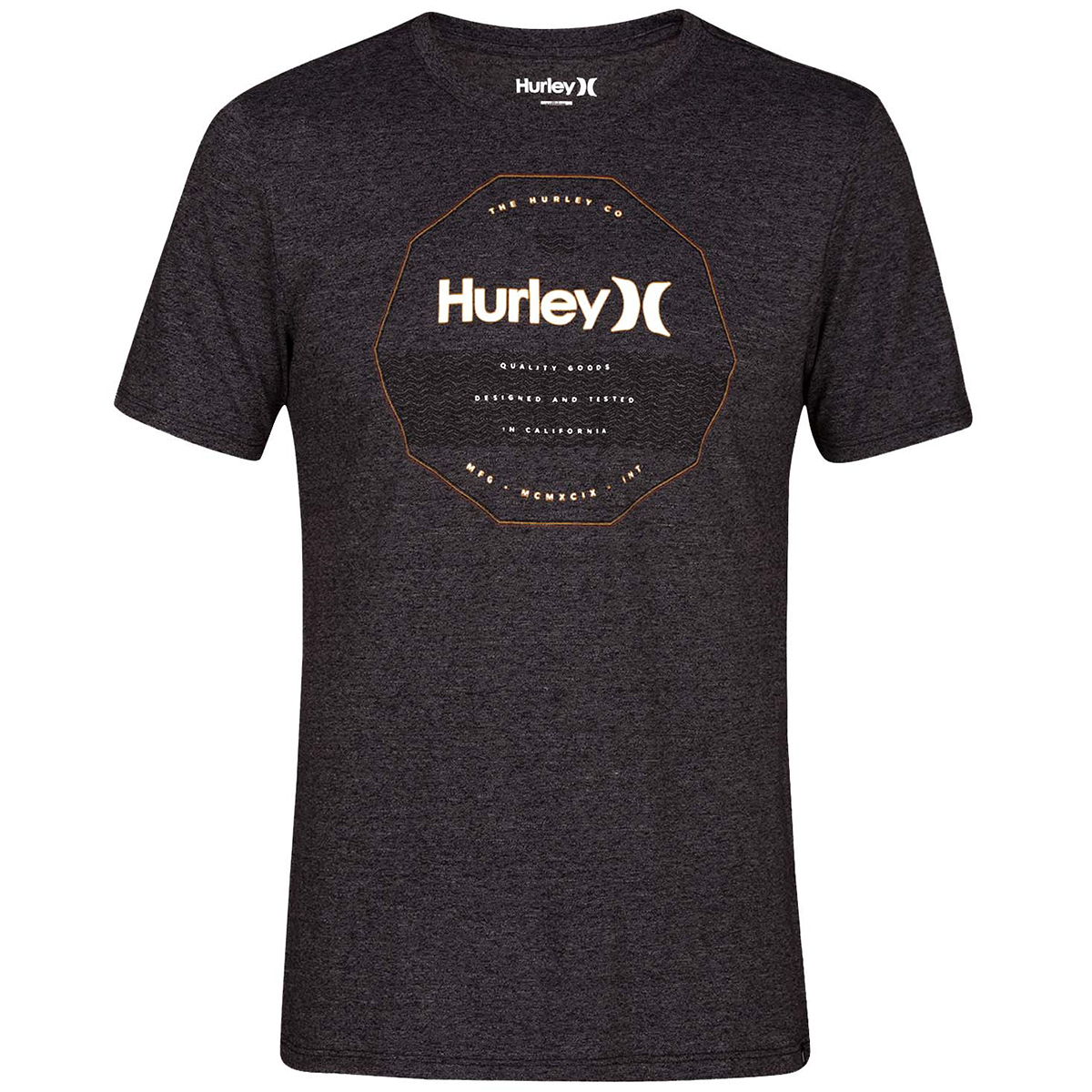 Hurley Guys' Swellagon Tri-Blend Short-Sleeve Tee - Black, M