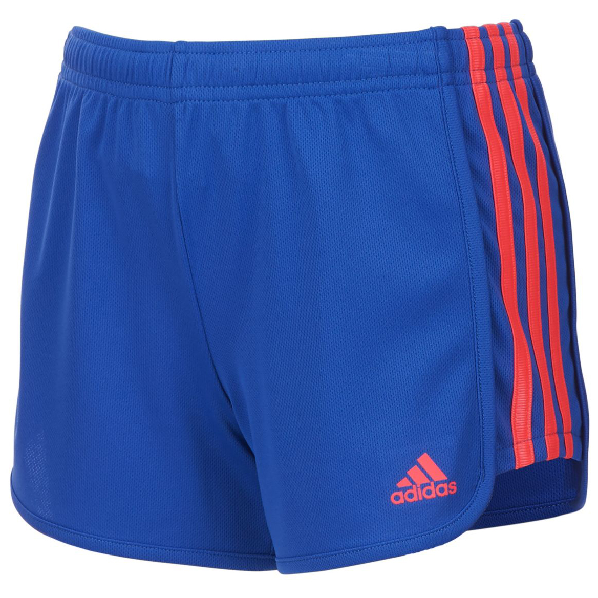 Adidas Little Girls' Three-Stripe Mesh Shorts - Blue, 4