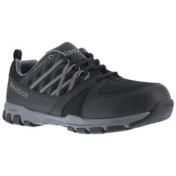 Reebok Work Men's Sublite Work Soft Toe Athletic Oxford Sneaker, Black/grey