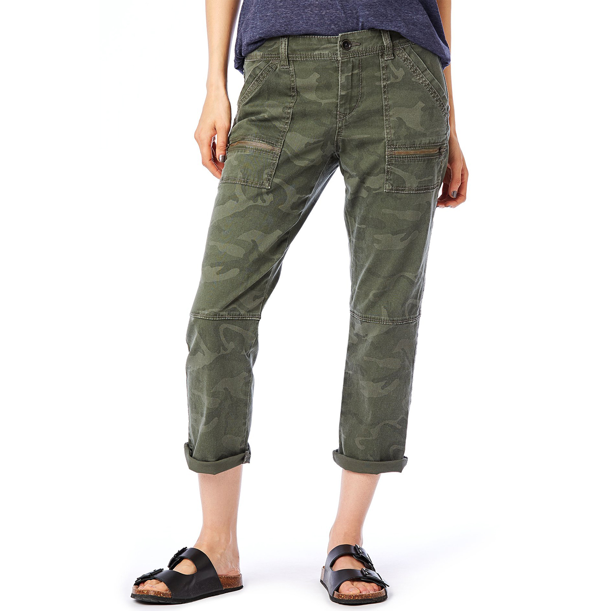 camo crop pants