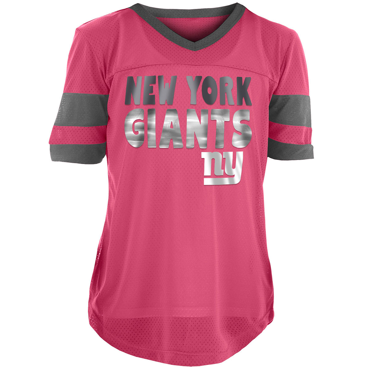 NEW YORK GIANTS Big Girls' Pink Poly Mesh Short-Sleeve Jersey - Red, 14-16