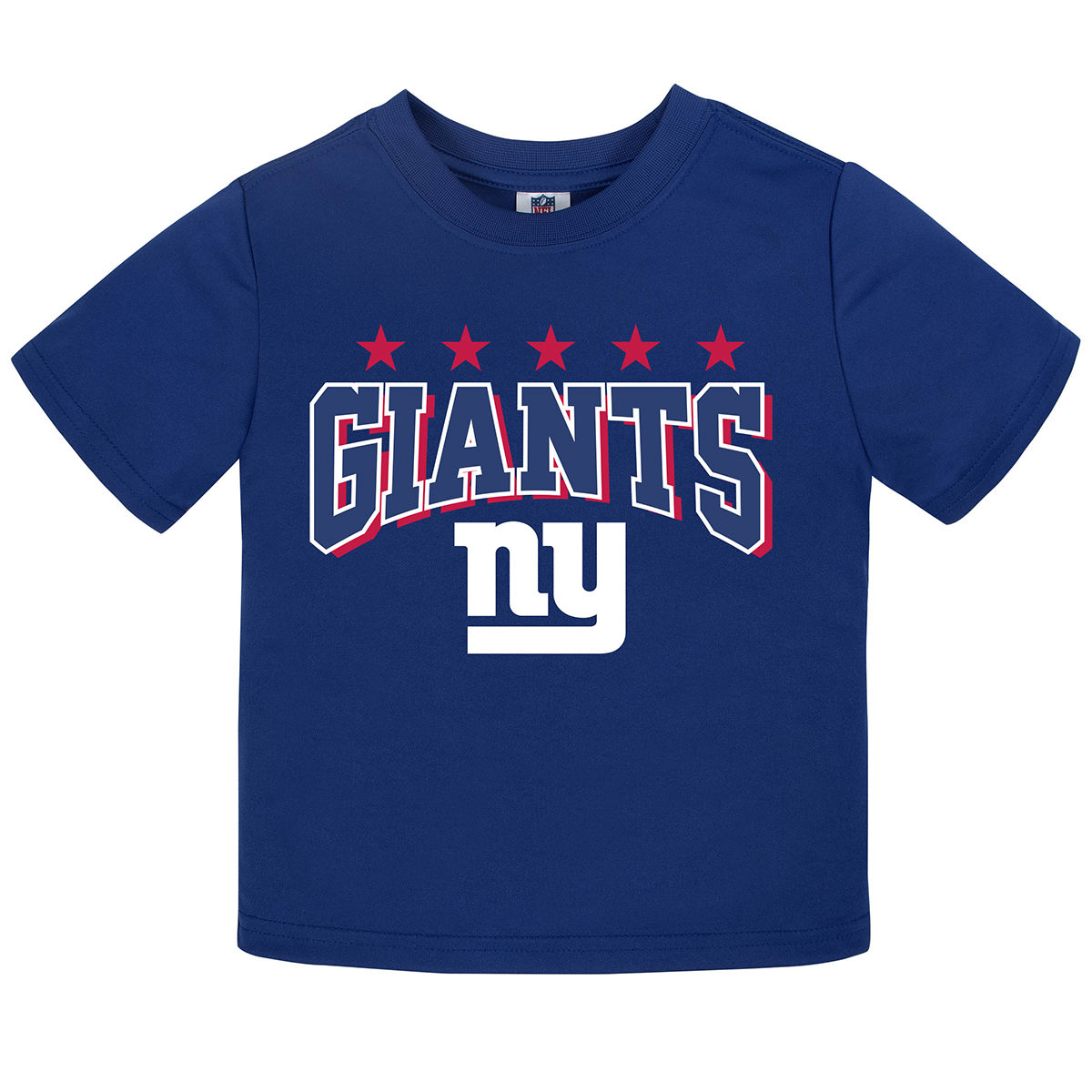 New York Giants Toddler Boys' Poly Short-Sleeve Tee - Blue, 3T