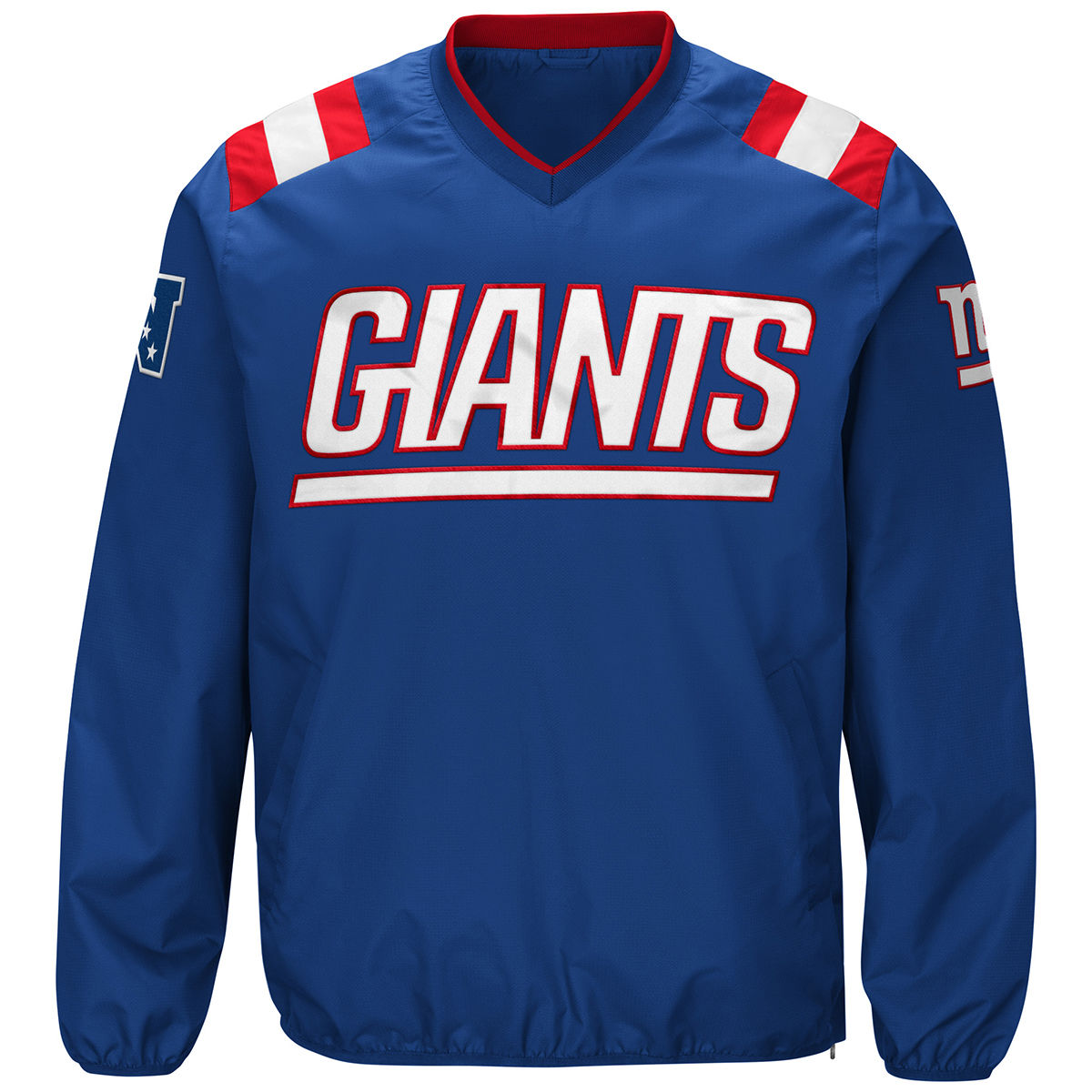 New York Giants Men's Count Back V-Neck Pullover Jacket - Blue, XL
