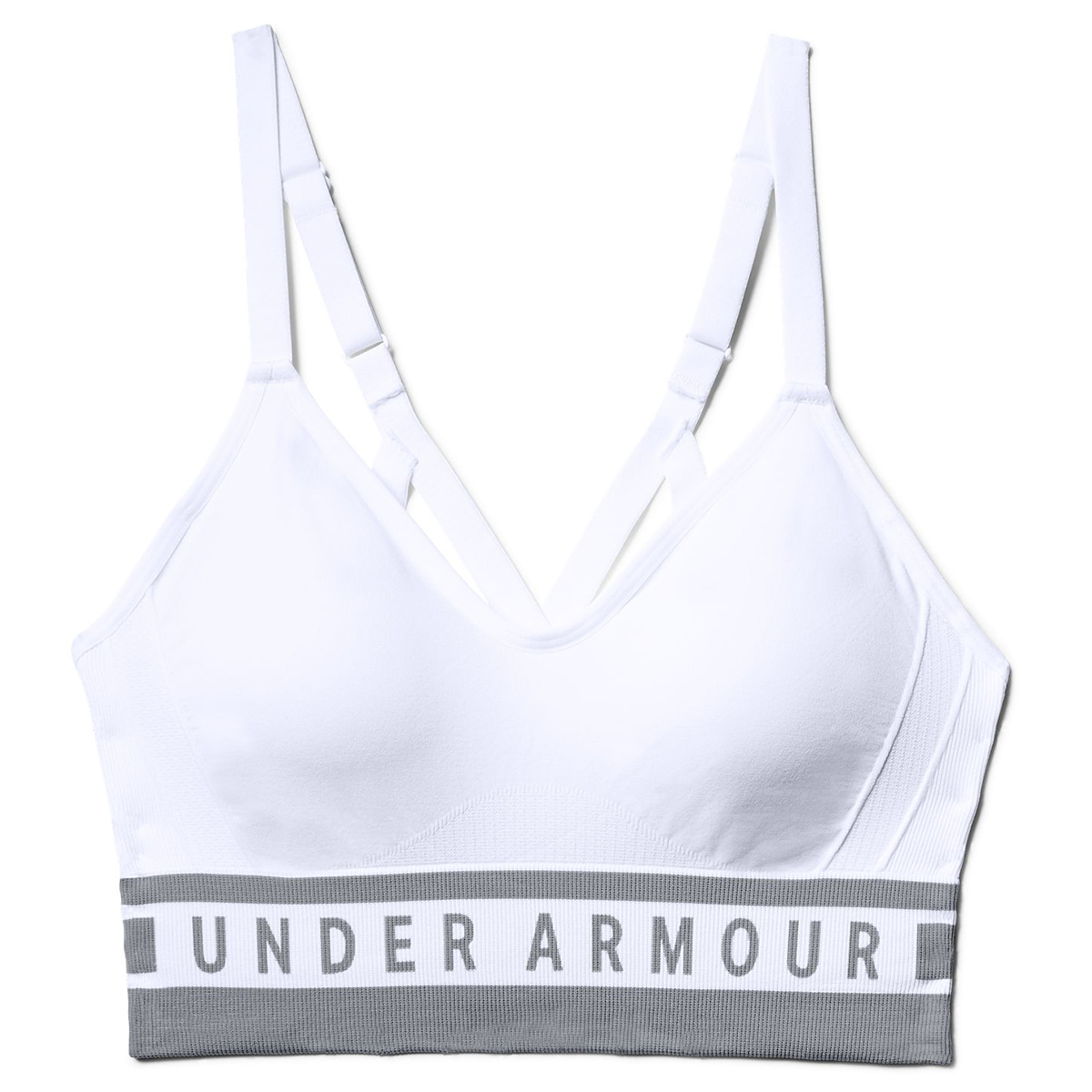 Under Armour Women's Ua Seamless Longline Sports Bra - White, M