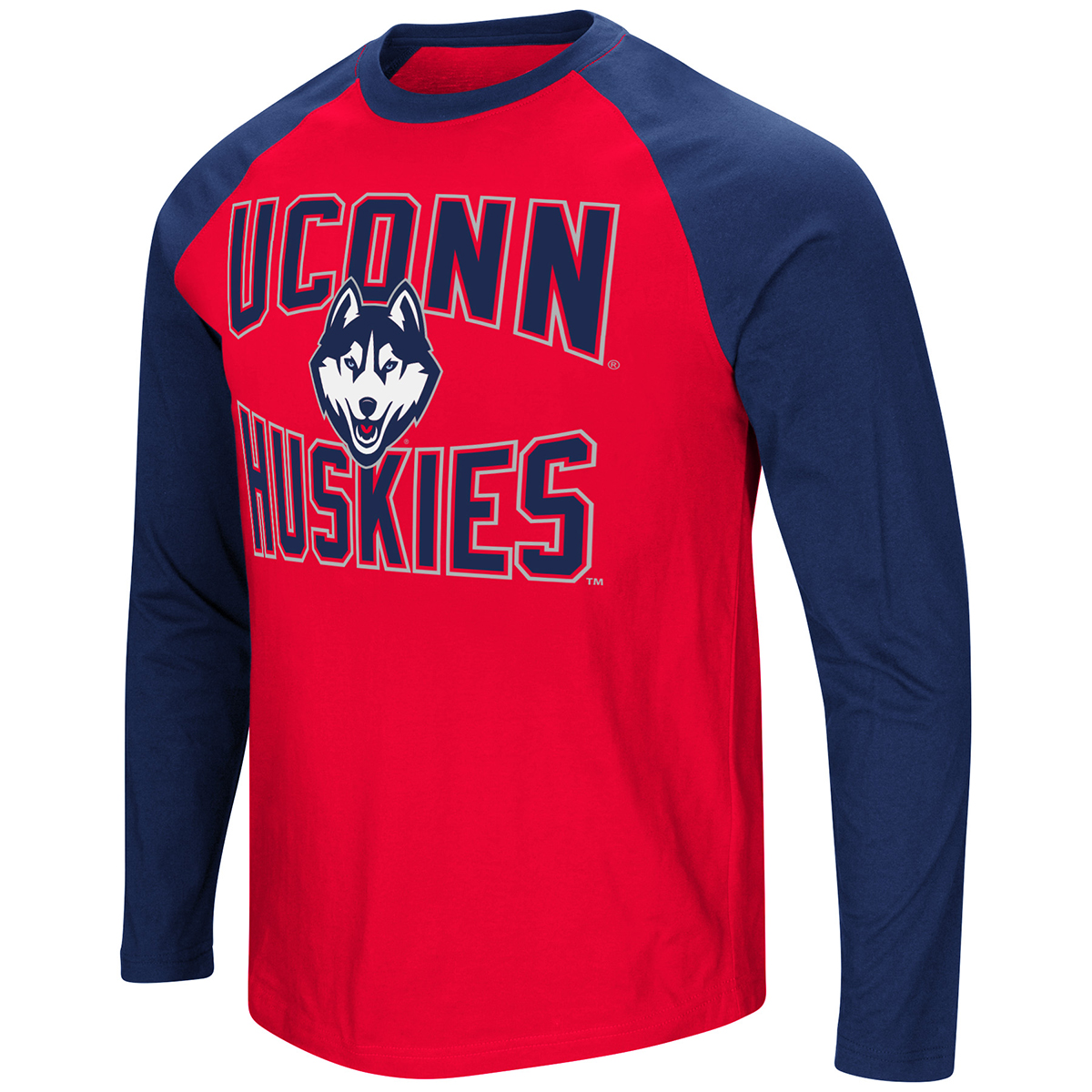 Uconn Men's Cajun Long-Sleeve Raglan Tee - Red, XXL