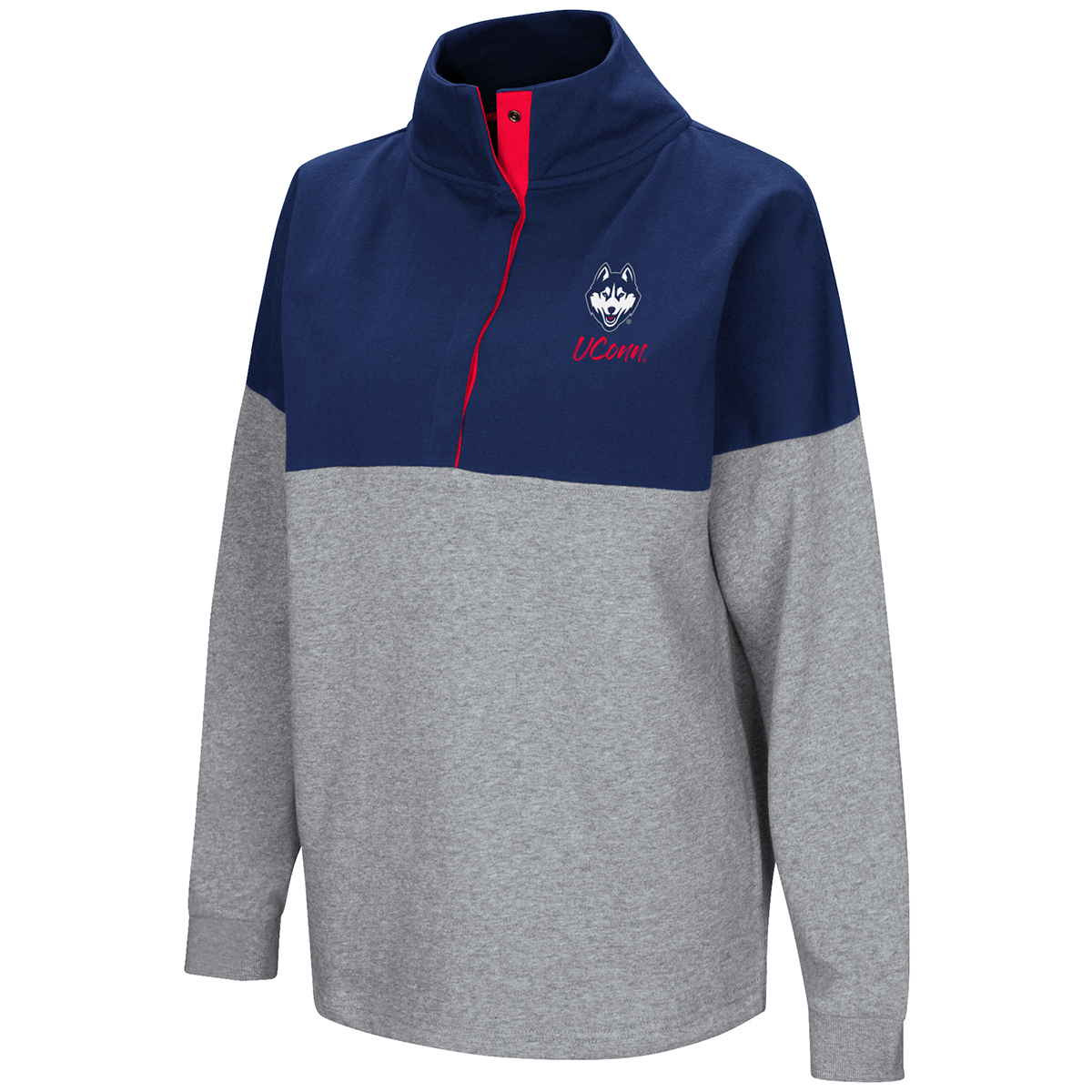 Uconn Women's Breakthrough Half Snap Pullover - Blue, L