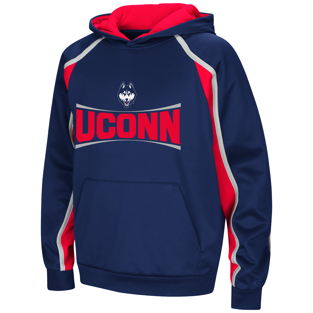 Uconn Big Boys' Hook And Lateral Pullover Hoodie - Blue, L