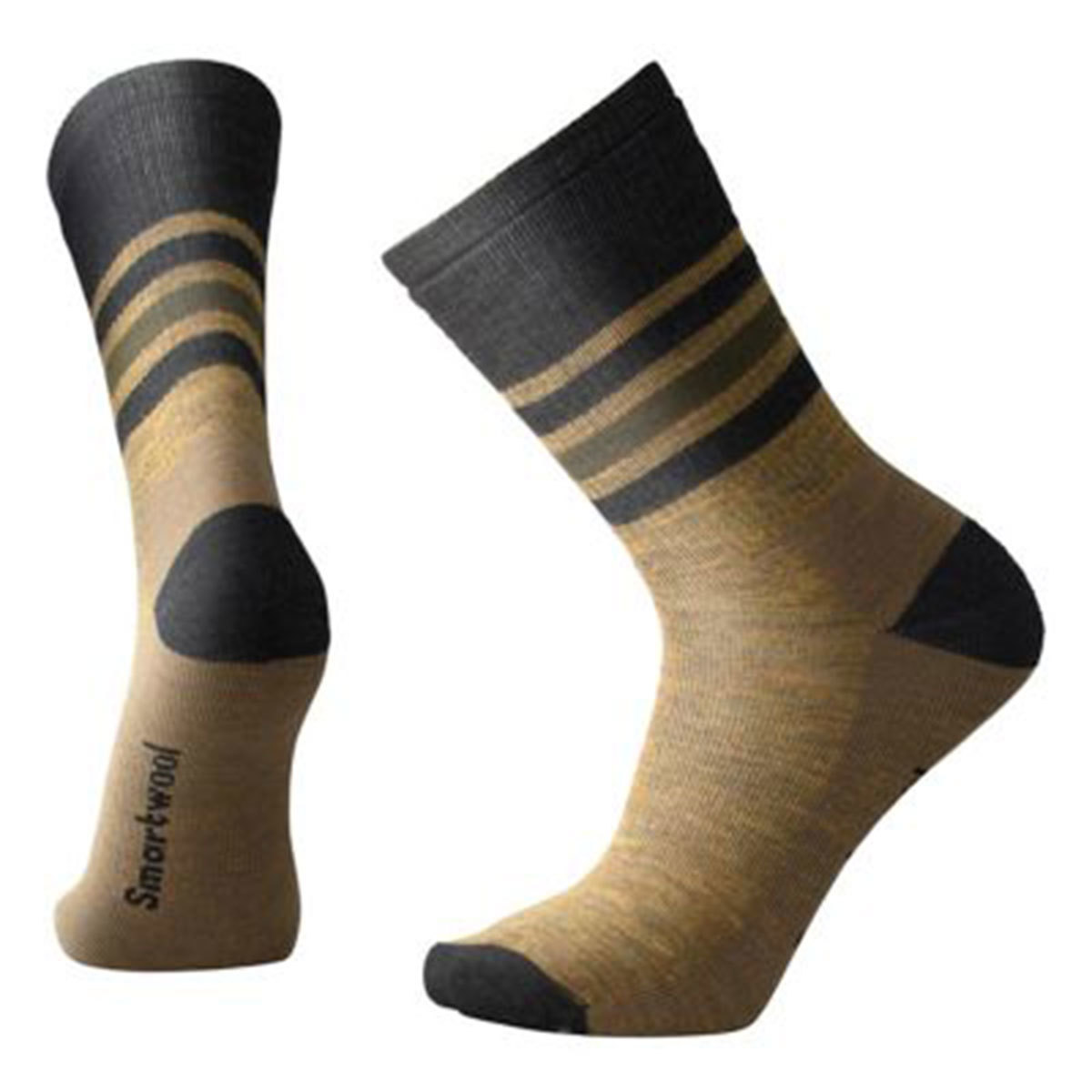 Smartwool Men's Striped Hike Medium Crew Socks - Brown, L