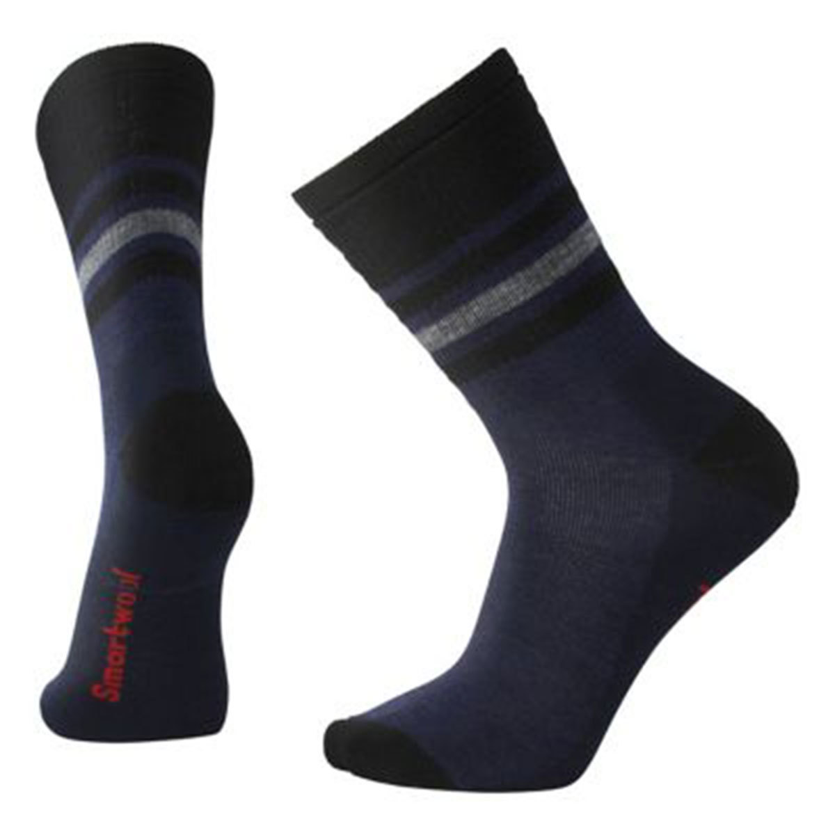 Smartwool Men's Striped Hike Medium Crew Socks - Blue, L