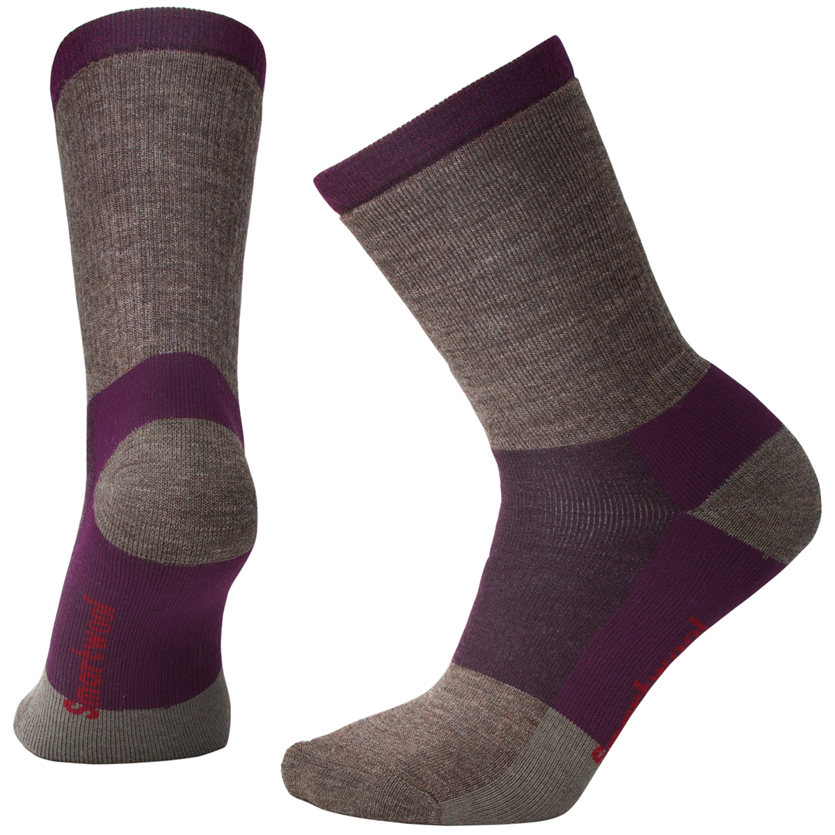 Smartwool Women's Striped Hike Medium Crew Socks - Red, S